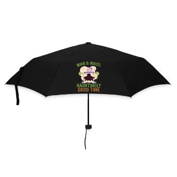 Boos & Booze: Schaurig-schöne Zeit zu Halloween - Regenschirm (klein) - Schwarz - Vorne