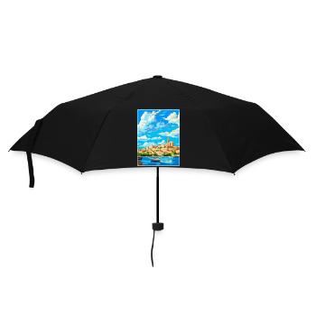 San Antonio Spanien Vintage Reiseplakat Souvenir - Regenschirm (klein) - Schwarz - Vorne