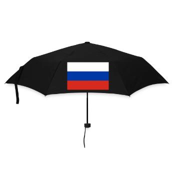 Russland – Trikolore, Flagge weiß-blau-rot - Regenschirm (klein) - Schwarz - Vorne