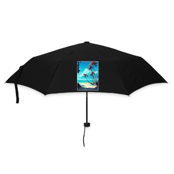 Bavaro Karibik Tropische Inseln Reiseposter - Regenschirm (klein) - Schwarz - Vorne