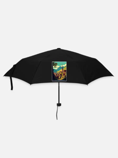 Transsilvanien Rumänien Village Zimmer Reiseposter - Regenschirm (klein) - Schwarz