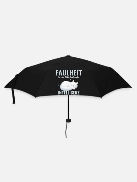 Faulheit ist der Närboden der Intelligenz - Regenschirm (klein) - Schwarz