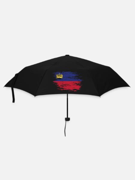 Liechtenstein Flagge used - Regenschirm (klein) - Schwarz