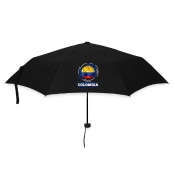 Colombia Fußball - Ball in Kolumbien Farben - Regenschirm (klein) - Schwarz - Vorne