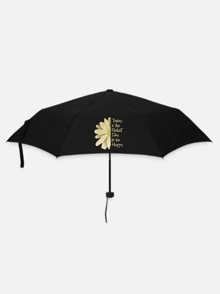 Blume - Regenschirm (klein) - Schwarz