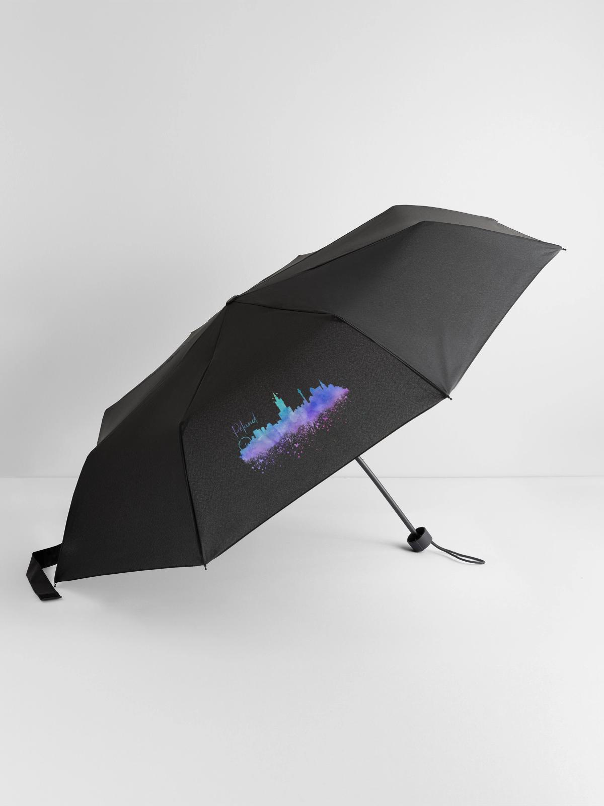 Polen - Regenschirm (klein) - Schwarz - Vorne