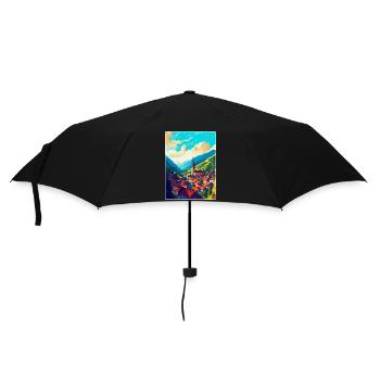 Siebenbürgen Rumänien Vintage Reiseposter WPA Kunst - Regenschirm (klein) - Schwarz - Vorne
