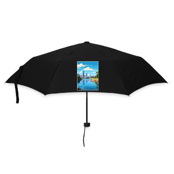 Brisbane Australien Vintage Reiseposter Souvenir - Regenschirm (klein) - Schwarz - Vorne