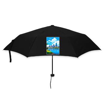 Brisbane Australien Vintage Reiseposter Souvenir - Regenschirm (klein) - Schwarz - Vorne
