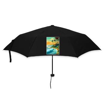 North Shore Hawaii Vintage Reiseposter Souvenir - Regenschirm (klein) - Schwarz - Vorne