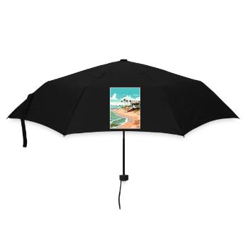 Crystal Beach Texas Vintage Reiseposter Souvenir - Regenschirm (klein) - Schwarz - Vorne