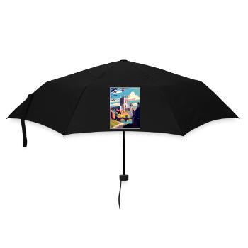 Durham England Vintage Reiseposter WPA Souvenir - Regenschirm (klein) - Schwarz - Vorne