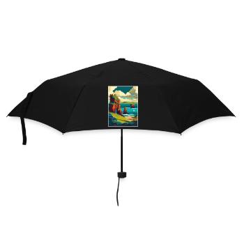 Orkneyinseln Schottland Vintage Reiseposter WPA - Regenschirm (klein) - Schwarz - Vorne