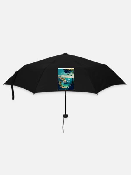 Antibes Frankreich Vintage Reiseposter WPA Souvenir - Regenschirm (klein) - Schwarz