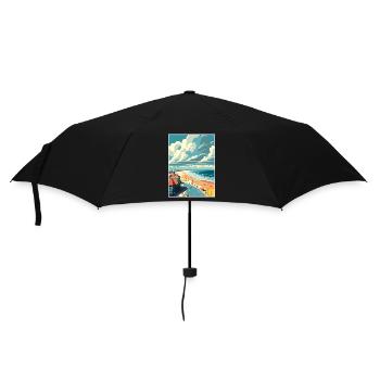 Zandvoort Dekoration Vintage Reiseposter WPA Kunst - Regenschirm (klein) - Schwarz - Vorne