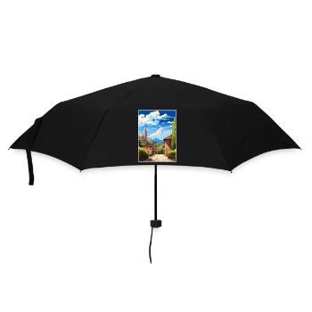 Bergamo Italien Vintage Reiseposter WPA Souvenir - Regenschirm (klein) - Schwarz - Vorne