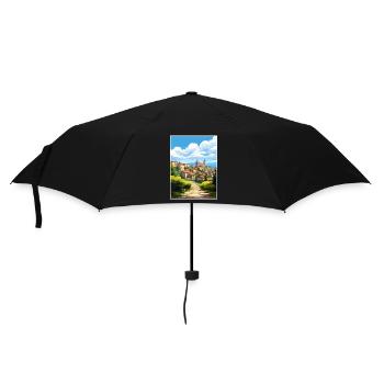 Bergamo Italien Vintage Reiseposter WPA Souvenir - Regenschirm (klein) - Schwarz - Vorne