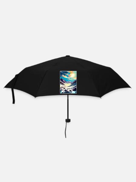 Obertauern Austria Vintage Reiseposter Souvenir - Regenschirm (klein) - Schwarz