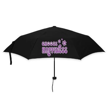 Choose Happiness - Regenschirm (klein) - Schwarz - Vorne