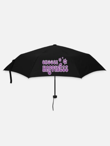 Choose Happiness - Regenschirm (klein) - Schwarz
