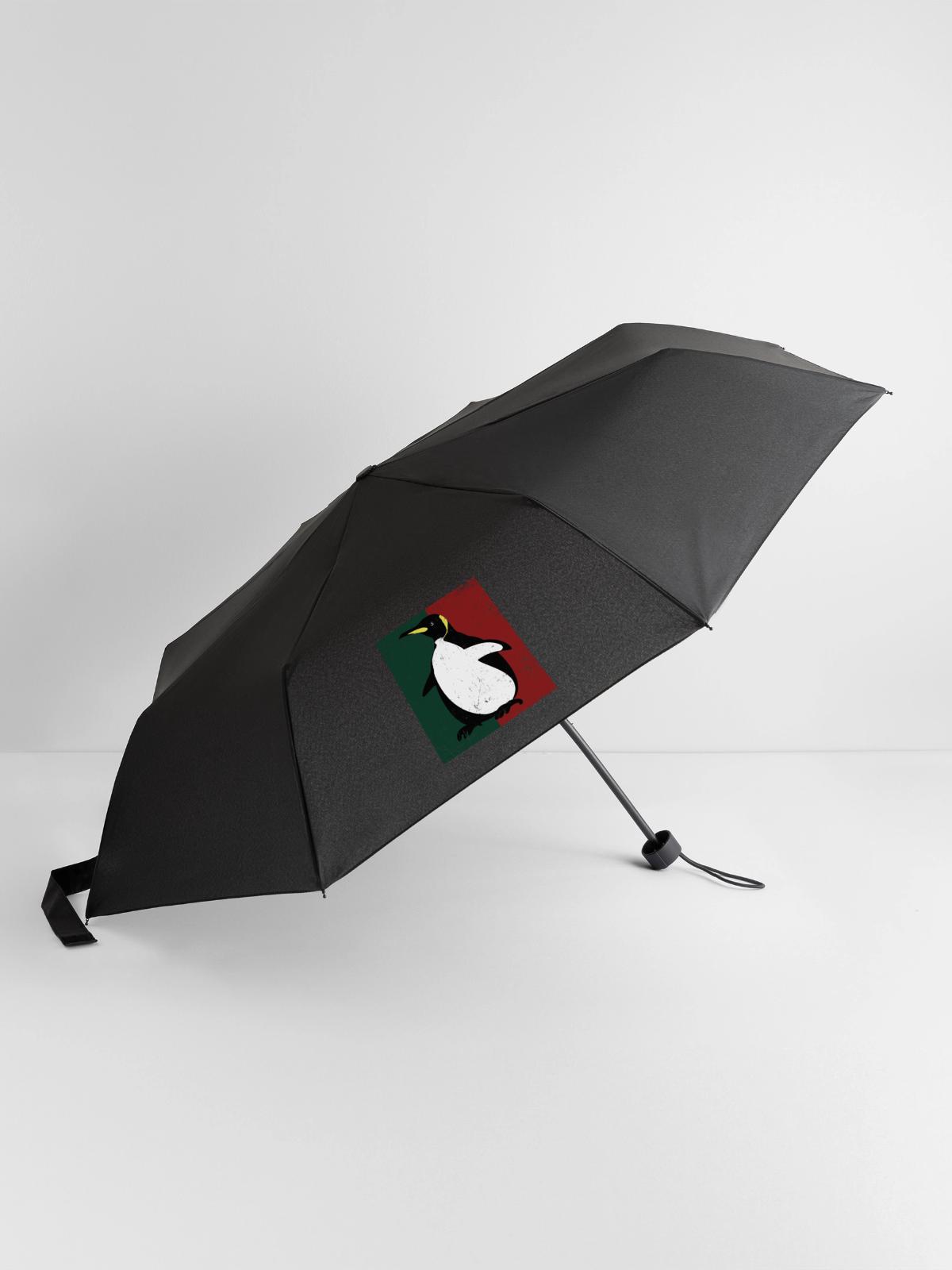 Waghalsiger Pinguin Wellenreiter - Regenschirm (klein) - Schwarz - Vorne