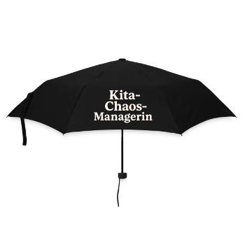 Kita Chaos Managerin (hellbeige) - Regenschirm (klein) - Schwarz - Vorne