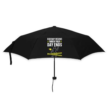 Unser Tag beginnt, wenn dein Tag endet Forensiker - Regenschirm (klein) - Schwarz - Vorne