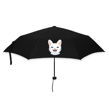 Ägäische Katze Karikatur Aquarell Illustration - Regenschirm (klein) - Schwarz - Vorne