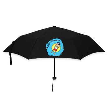 Hello Summer - Chillen im Schwimmring - Regenschirm (klein) - Schwarz - Vorne