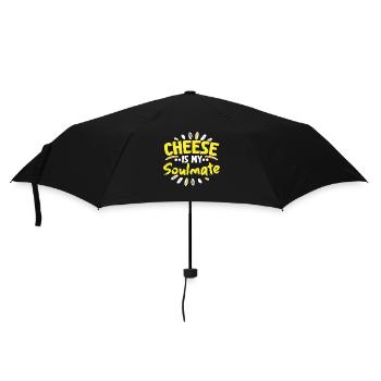 Käse ist mein Seelenverwandter Cheesy Cheese Lover - Regenschirm (klein) - Schwarz - Vorne