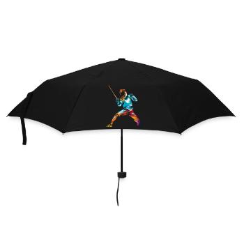 Mutiger Säbelfechter Mannschaftskampf - Regenschirm (klein) - Schwarz - Vorne