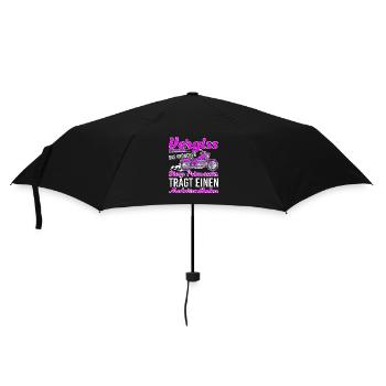 Diese Prinzessin Trägt Einen Motorradhelm Bikerin - Regenschirm (klein) - Schwarz - Vorne