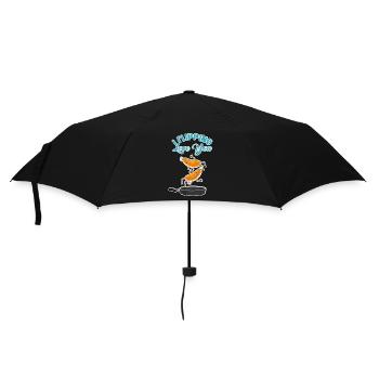 Fluffiger Pfannkuchen Liebespaar - Regenschirm (klein) - Schwarz - Vorne