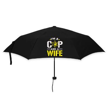 Ich bin ein Polizist und eine Ehefrau Polizei Poli - Regenschirm (klein) - Schwarz - Vorne