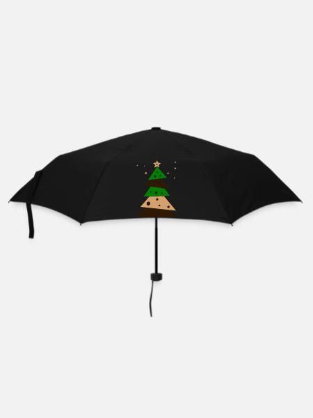 Tannenbaum - Regenschirm (klein) - Schwarz