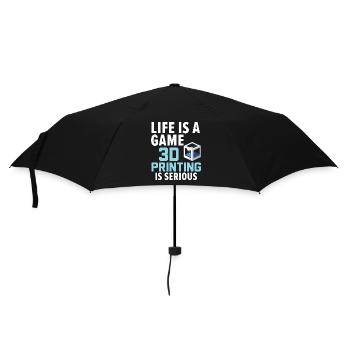 Das Leben ist ein Spiel 3D-Druck ist eine ernste A - Regenschirm (klein) - Schwarz - Vorne