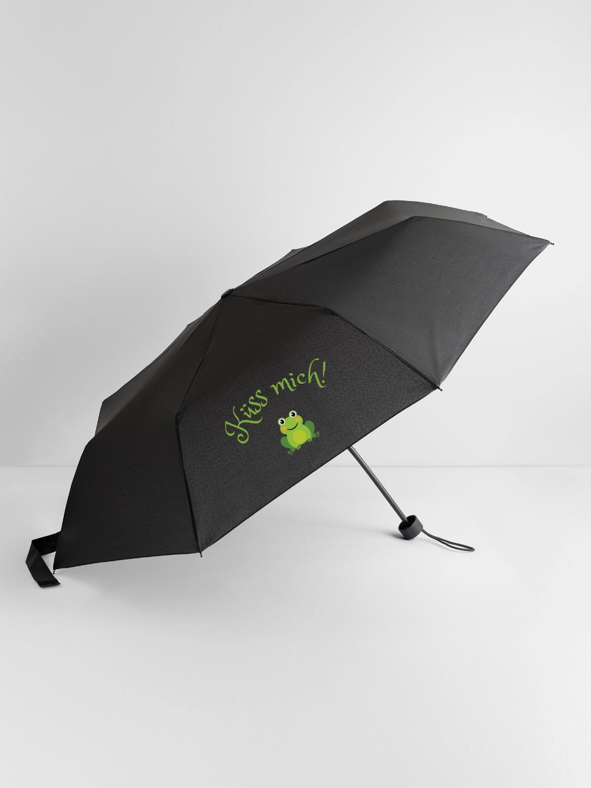 Küss mich | Froschkönig | Märchen - Regenschirm (klein) - Schwarz - Vorne