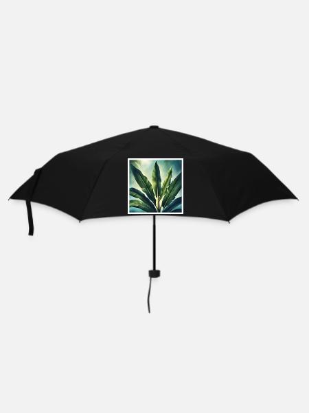 Bananenblatt 1 - Regenschirm (klein) - Schwarz
