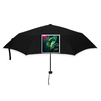 Monstera Leafs#2 - Regenschirm (klein) - Schwarz - Vorne