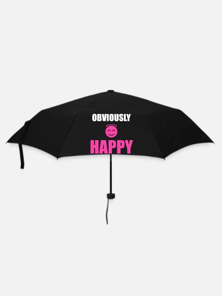 offensichtlich glücklich - Regenschirm (klein) - Schwarz