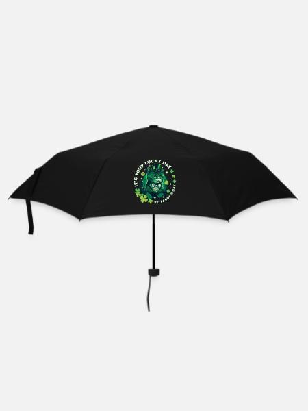 Glückskatze zum St. Patrick's Day - Regenschirm (klein) - Schwarz