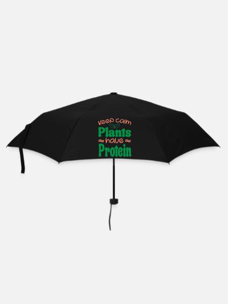 Keep Calm Pflanzen haben Protein - Regenschirm (klein) - Schwarz