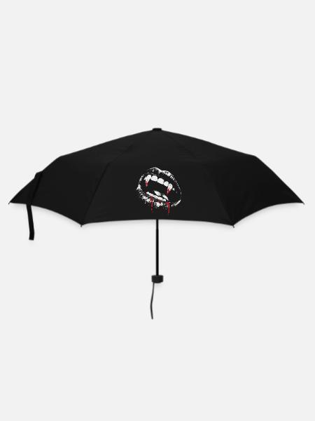 Blutige Vampirzähne – Halloween Horror - Regenschirm (klein) - Schwarz