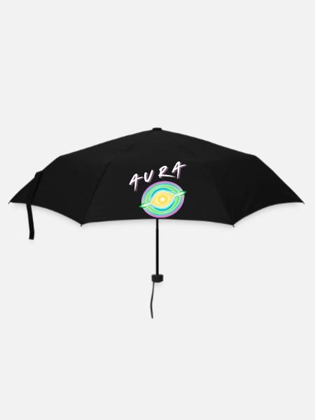 Aura - Regenbogen Aura  - Regenschirm (klein) - Schwarz