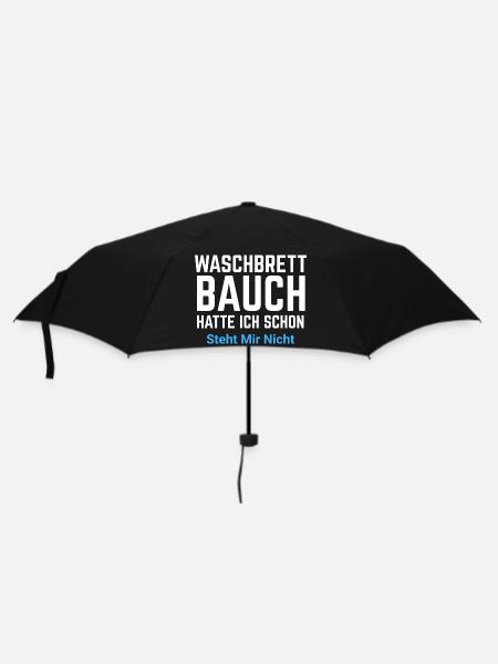 Waschbrett Bauch Spruch Typo - Regenschirm (klein) - Schwarz