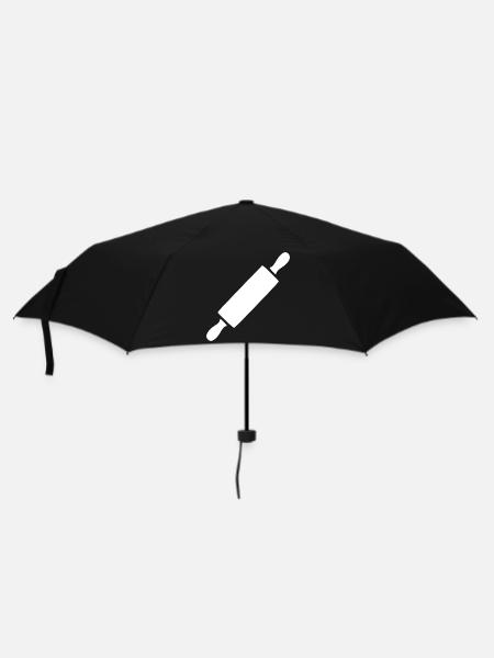 Nudelholz Rollholz Bäcker Geschenk backen - Regenschirm (klein) - Schwarz
