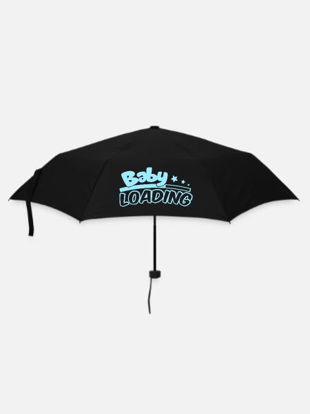 Baby Loading Logo in Sky Blue - Regenschirm (klein) - Schwarz