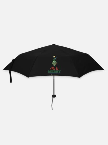 Ale Is Merry – Craft-Bier Weihnachtsshirt - Regenschirm (klein) - Schwarz