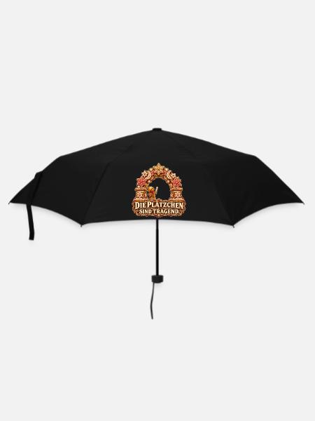 Tragende Plätzchen - Regenschirm (klein) - Schwarz