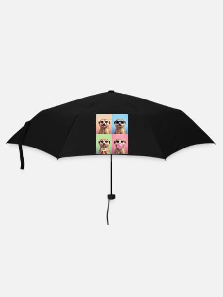 Meerkat Erdmännchen - Regenschirm (klein) - Schwarz